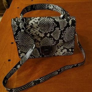 Aldo Faux Black and White Snakeskin Handbag with removable Crossbody strap